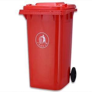 240L紅色塑料垃圾桶